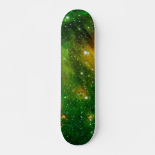 Skateboard Nébuleuse de gaz vert GL490 - Photo spatiale de la