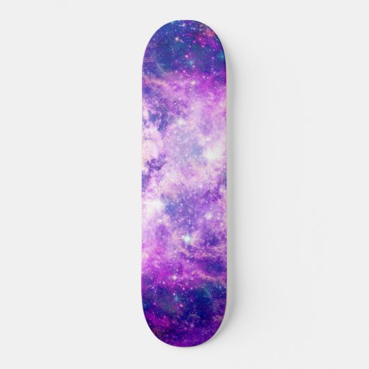 Skateboard Nébuleuse de l'espace étoilé Turquoise (Recto)