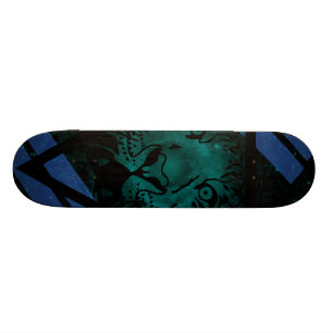 Skateboard Nébuleuse turquoise de tigre de hippie avec la