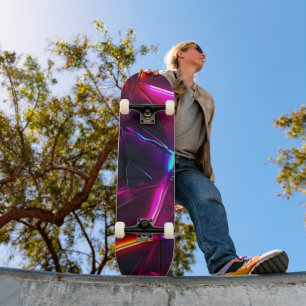 Skateboard Néo-géométrique Abstrait Futuriste Cyberpunk