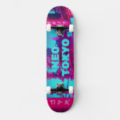 Skateboard Neo Tokyo Cyberpunk Car Synthwave Street (Recto)