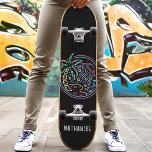 Skateboard Neon Beach Alien Invasion Funny Nom personnalisé<br><div class="desc">Neon Beach Alien Invasion Funny Personnalisé Nom skateboard</div>