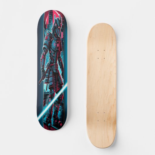 Skateboard "Neon Blade Warrior : Cyberpunk Samurai (Recto)