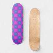 Skateboard Neon Blue & Pink À damiers Motif (Recto)
