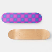 Skateboard Neon Blue & Pink À damiers Motif (Horz)