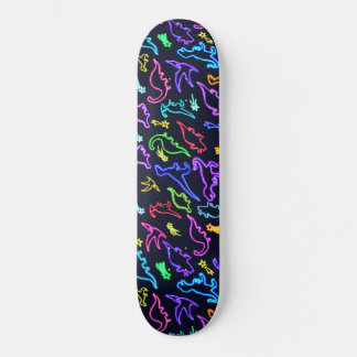 Skateboard Neon Dinosaurs