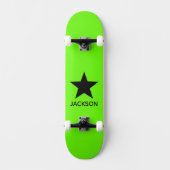 Skateboard Neon Green Background Black Star Custom (Recto)