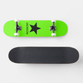 Skateboard Neon Green Background Black Star Custom (Horz)