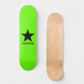 Skateboard Neon Green Background Black Star Custom (Recto)