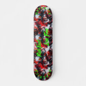 Skateboard Neon Green 'Ride Fast Live Free' avec Red Graffiti (Devant)