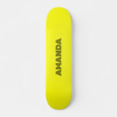 Skateboard néon jaune fluorescent citron brillant (Devant)