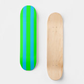 Skateboard Neon Lime Green et Turquoise Blue Striboard (Recto)
