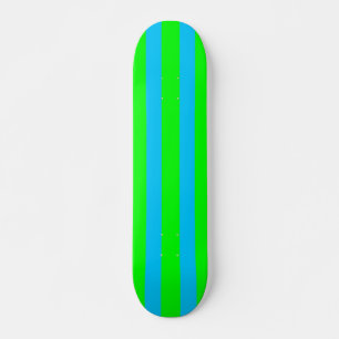 Skateboard Neon Lime Green et Turquoise Blue Striboard