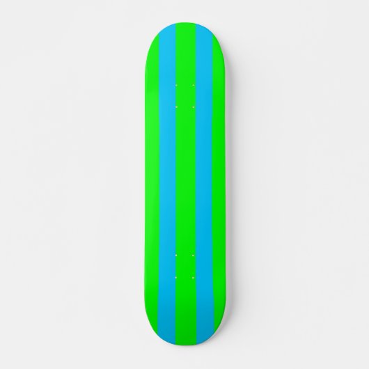 Skateboard Neon Lime Green et Turquoise Blue Striboard (Devant)