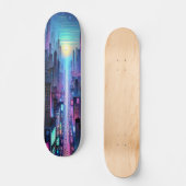 Skateboard "Neon Metropolis : Cyberpunk City (Recto)
