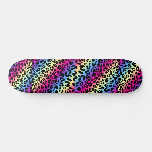 Skateboard Neon Rainbow Leopard Motif Imprimer (Horz)