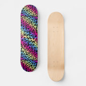 Skateboard Neon Rainbow Leopard Motif Imprimer (Recto)