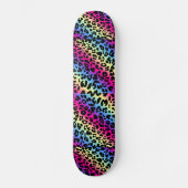 Skateboard Neon Rainbow Leopard Motif Imprimer (Recto)