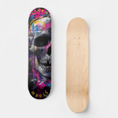 Skateboard Neon Skull Graffiti Street Art - Edition limitée (Recto)