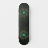 Skateboard Neon Starburst Fractal – Glowing Green and Electri (Recto)