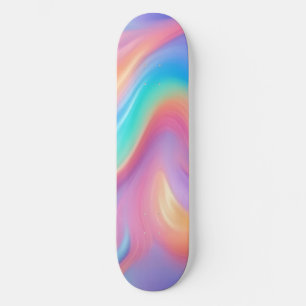 Skateboard Neon tendance Pink Blue vert vert vagues abstraite