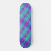 Skateboard Neon Turquoise & Purple Stripes (Recto)