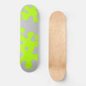 Skateboard néon vert citron gris fun (Recto)