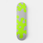 Skateboard néon vert citron gris fun (Recto)
