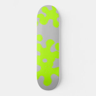 Skateboard néon vert citron gris fun