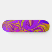 Skateboard Néon violet rose jaune abstrait Conception (Horz)