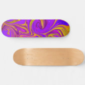 Skateboard Néon violet rose jaune abstrait Conception (Horz)