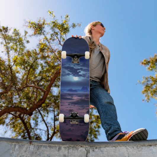 Skateboard Night Desert Pleine lune (Extérieur 1)