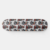 Skateboard Ninja Girls Anime With Text Pattern Design (Horz)