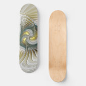 Skateboard Nobly Golden Turquoise Imaginaire Fractal Art (Recto)