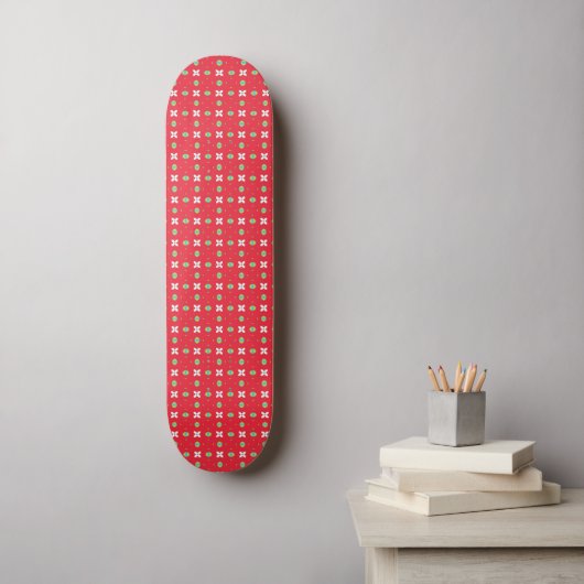 Skateboard Noël Charme Motif 02 - (Art mural)