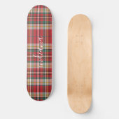 Skateboard Noël Plaid Rustique Rouge Vert Blanc Personnaliser (Recto)