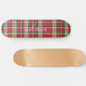 Skateboard Noël Plaid Rustique Rouge Vert Blanc Personnaliser (Horz)