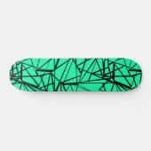 Skateboard Noir Abstrait et turquoise (Horz)