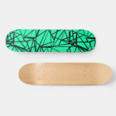 Skateboard Noir Abstrait et turquoise (Horz)