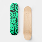 Skateboard Noir Abstrait et turquoise (Recto)