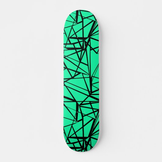 Skateboard Noir Abstrait et turquoise (Devant)