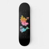 Skateboard noir avec Rainbow World Map - Voyage (Recto)