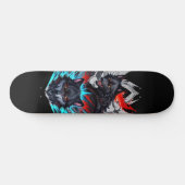 Skateboard noir avec Wolves Design (Horz)