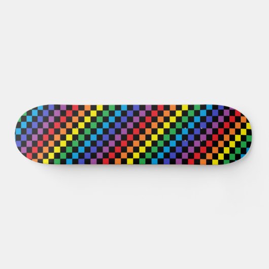 Skateboard Noir Checkered d'arc-en-ciel (Horz)