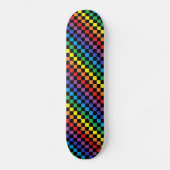 Skateboard Noir Checkered d'arc-en-ciel (Recto)