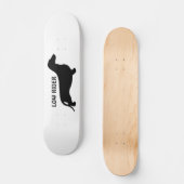 Skateboard Noir de silhouette de teckel + vos idées (Recto)
