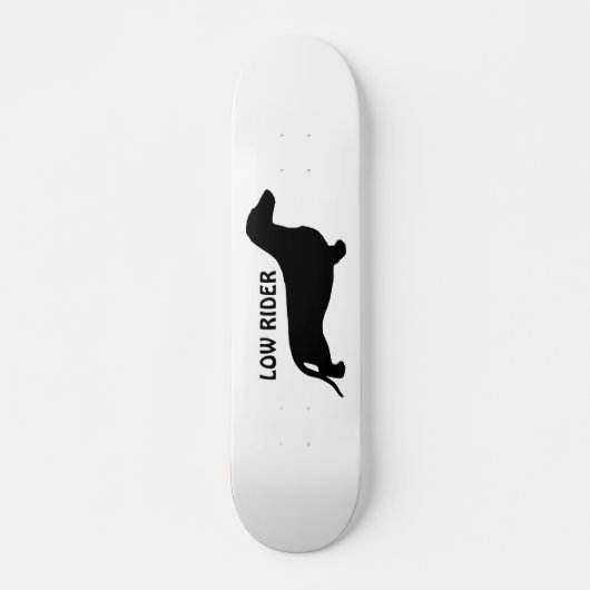 Skateboard Noir de silhouette de teckel + vos idées (Devant)