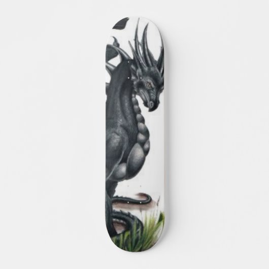 Skateboard noir-dragon (Devant)