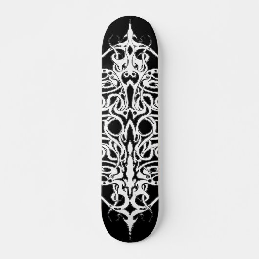 Skateboard Noir et blanc Abstrait Tatouage Tribal Design (Devant)