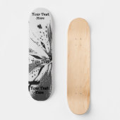Skateboard noir et blanc éclabousse le style abstrait d'art (Recto)